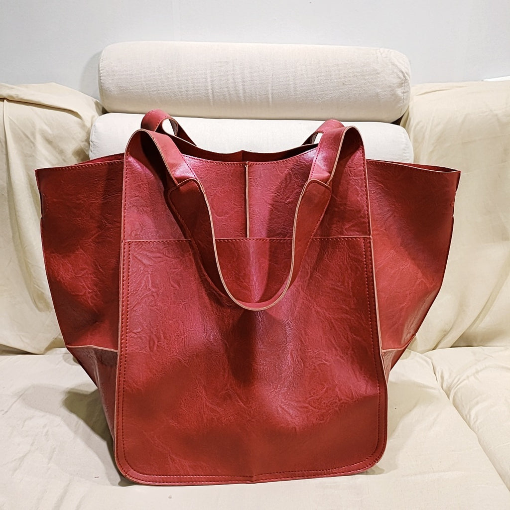 Soft Leather Large Capacity One-shoulder Tote Bag - ANIBEY