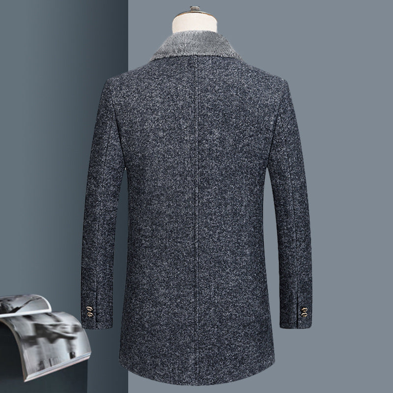 Woolen Coat Autumn And Winter Clothing Middle-aged Men's Lapel - ANIBEY