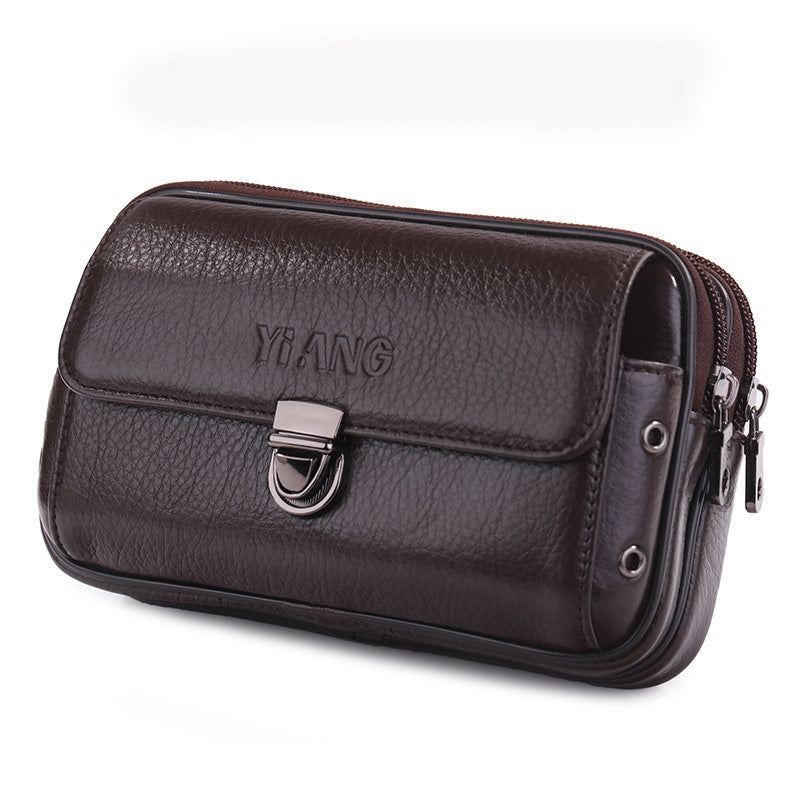 Horizontal And Vertical Leather Belt Mobile Phone Bag - ANIBEY