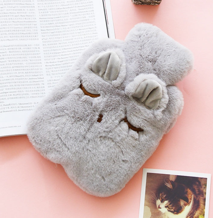 Creative Hot Water Bottles Winter Cute Cartoon Hot Water Bag Cat Animal Plush Warm Water Bags PVC Hand Warmer Water-Filling Bag - ANIBEY