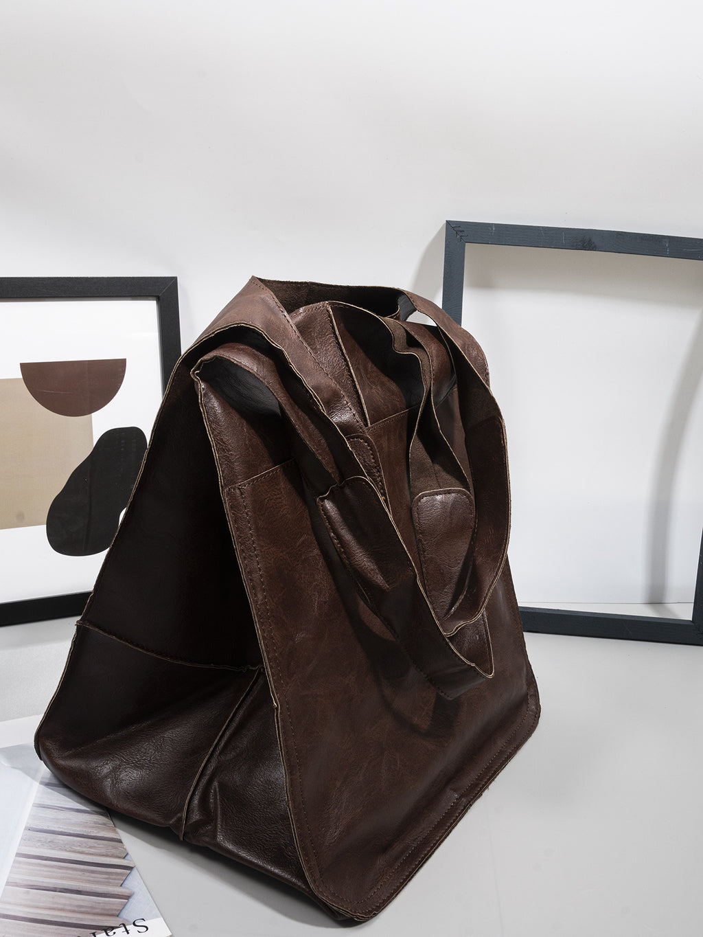 Simple Big Bag Soft Leather Large Capacity Shoulder Hand-held Tote - ANIBEY
