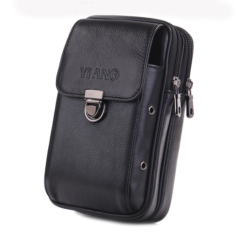 Horizontal And Vertical Leather Belt Mobile Phone Bag - ANIBEY