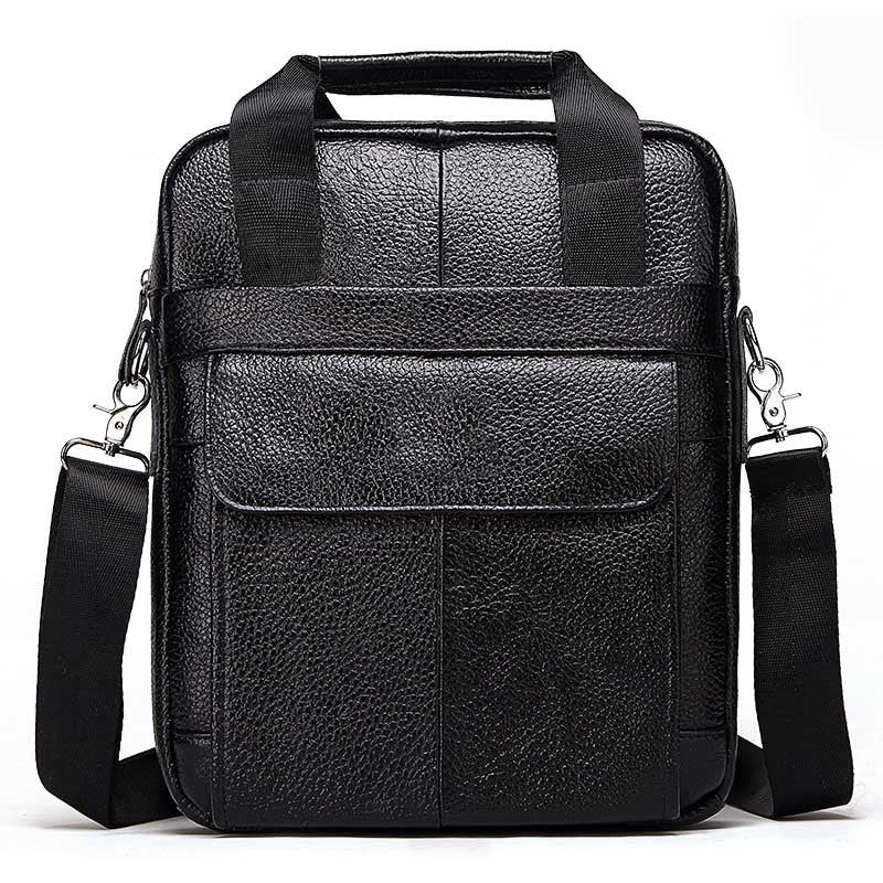 Hummer Business Commute Genuine Leather Men's Business Messenger Bag - ANIBEY