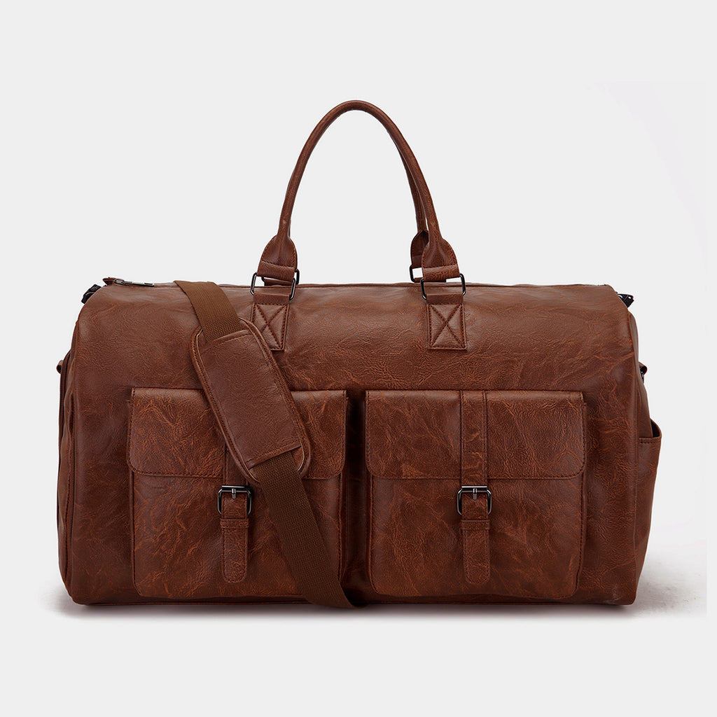Travel Convenient Portable Garment Bag PU Leather Luggage Bag - ANIBEY