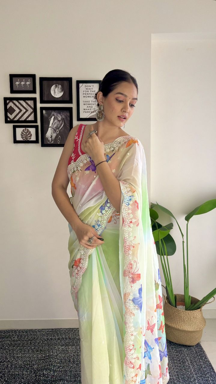 Buy Embellished Embroidered Saree