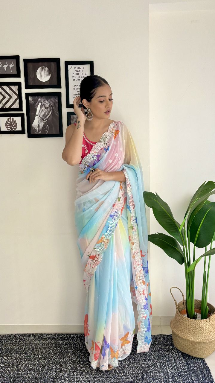 Buy Embellished Embroidered Saree