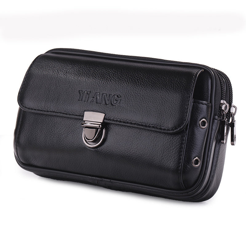 Horizontal And Vertical Leather Belt Mobile Phone Bag - ANIBEY
