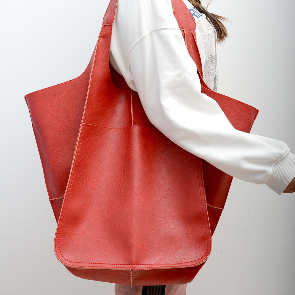 Simple Big Bag Soft Leather Large Capacity Shoulder Hand-held Tote - ANIBEY