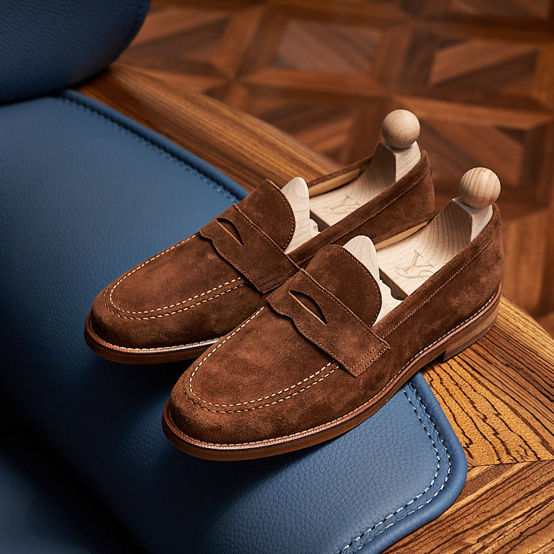 Retro Loafers Genuine Leather Handmade Leisure - ANIBEY