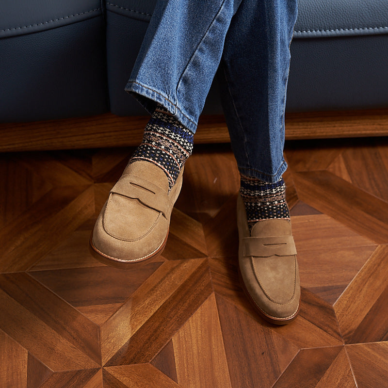 Retro Loafers Genuine Leather Handmade Leisure - ANIBEY