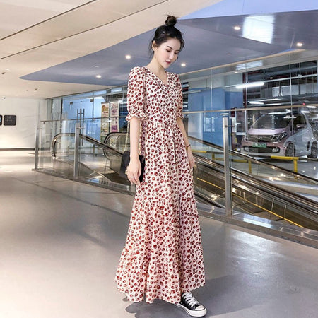 Female Floral High Waist Skinny Long Skirt Beach - ANIBEY