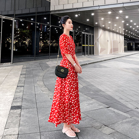 Female Floral High Waist Skinny Long Skirt Beach - ANIBEY