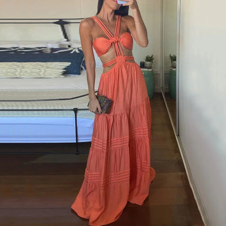 Fashion Sexy Tube Top Solid Color Wide Leg One-piece Trousers - ANIBEY