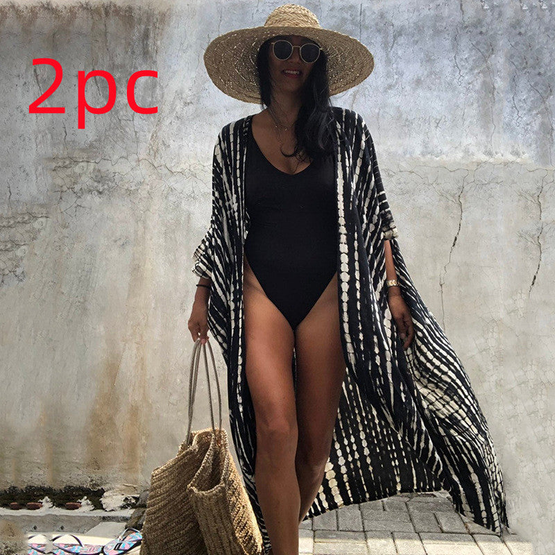 Polyester Ladies Sun Protection Resort Beach Dress Cover Up - ANIBEY