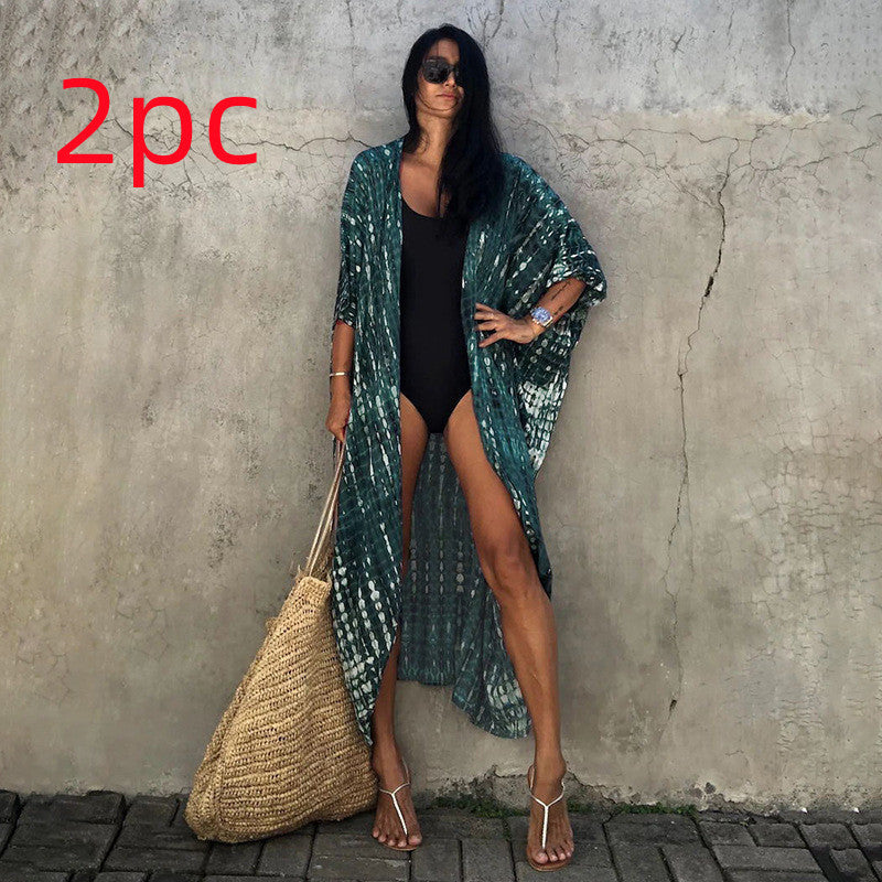 Polyester Ladies Sun Protection Resort Beach Dress Cover Up - ANIBEY
