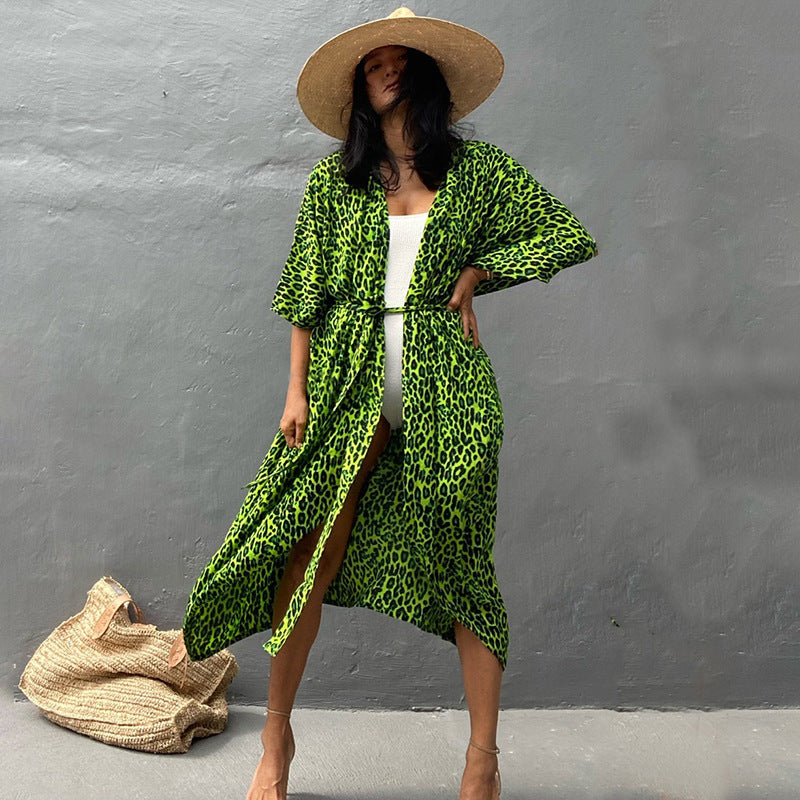 Polyester Ladies Sun Protection Resort Beach Dress Cover Up - ANIBEY