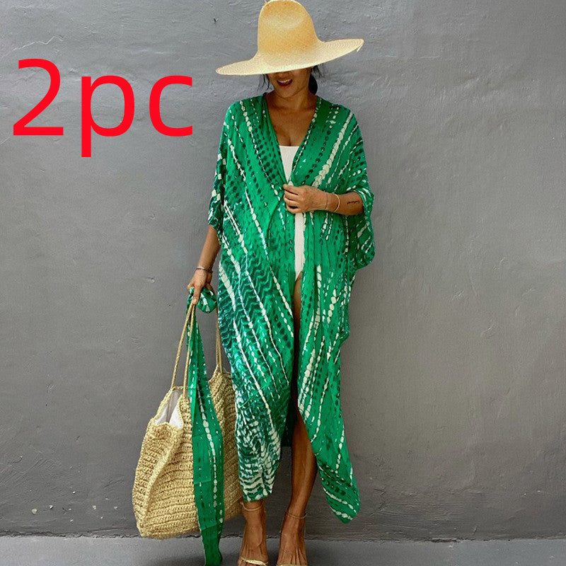Polyester Ladies Sun Protection Resort Beach Dress Cover Up - ANIBEY