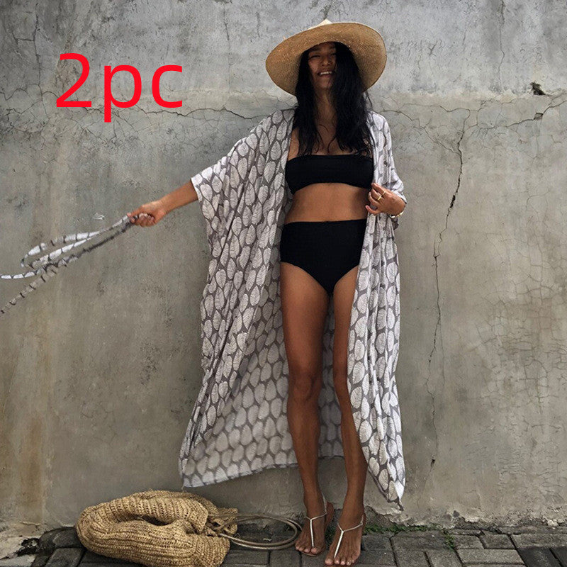 Polyester Ladies Sun Protection Resort Beach Dress Cover Up - ANIBEY