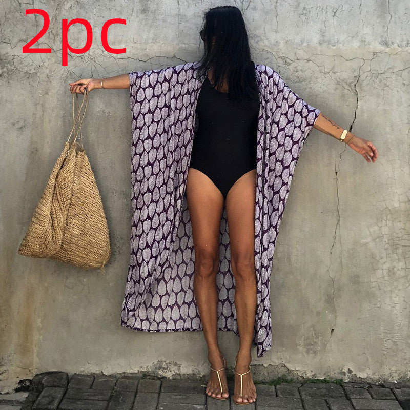 Polyester Ladies Sun Protection Resort Beach Dress Cover Up - ANIBEY