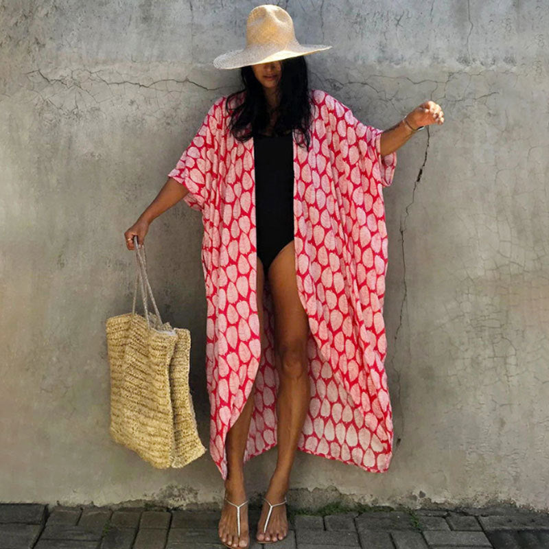Polyester Ladies Sun Protection Resort Beach Dress Cover Up - ANIBEY