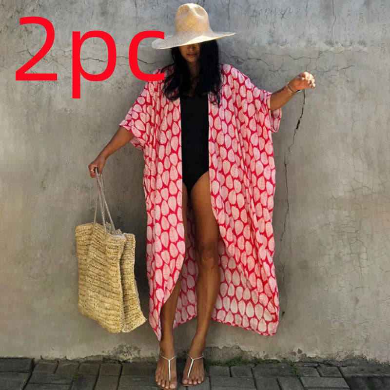 Polyester Ladies Sun Protection Resort Beach Dress Cover Up - ANIBEY