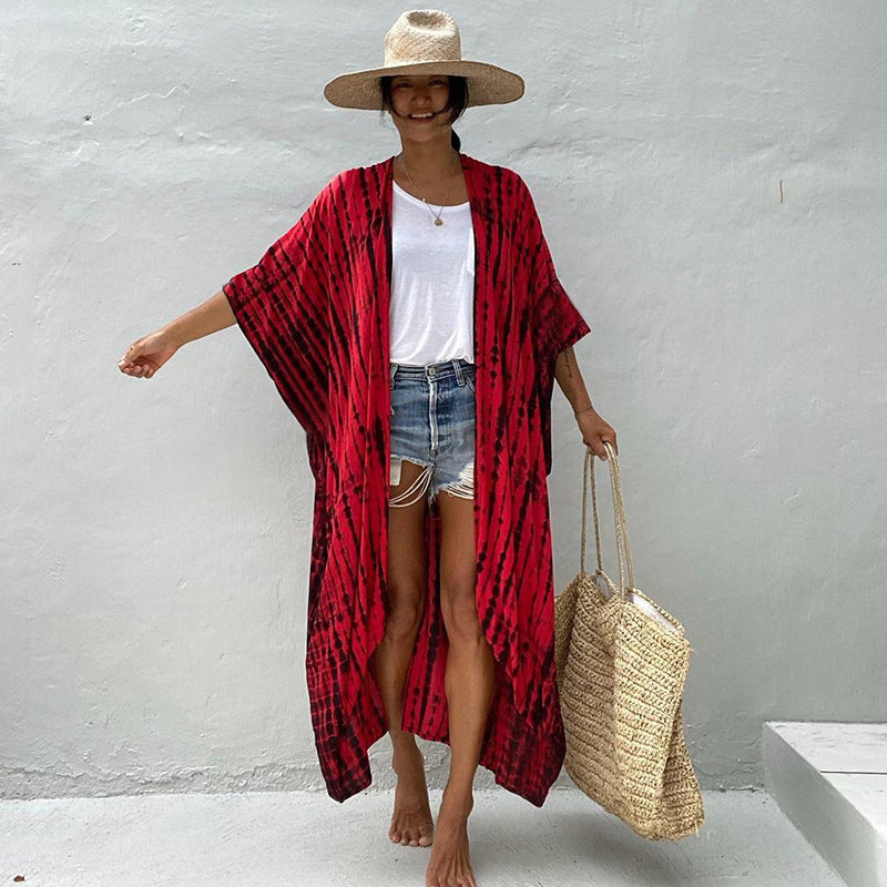 Polyester Ladies Sun Protection Resort Beach Dress Cover Up - ANIBEY