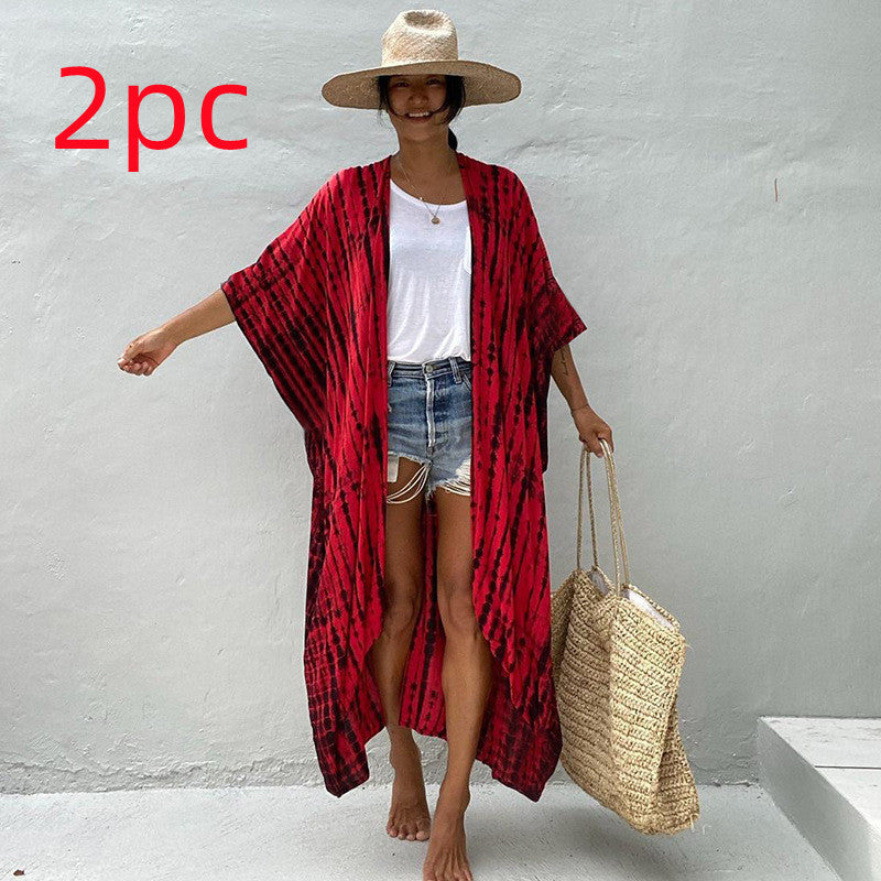 Polyester Ladies Sun Protection Resort Beach Dress Cover Up - ANIBEY