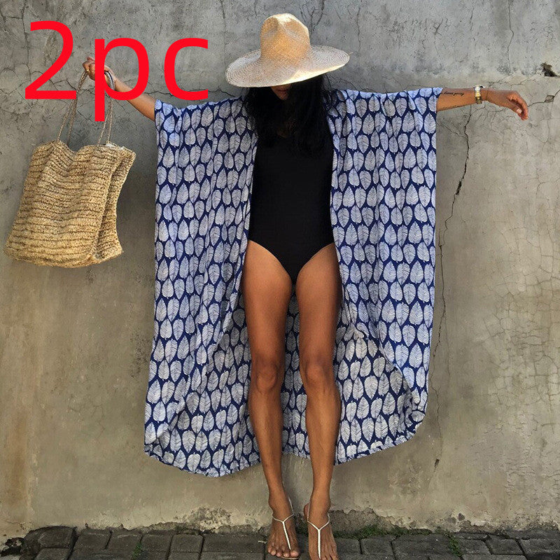 Polyester Ladies Sun Protection Resort Beach Dress Cover Up - ANIBEY