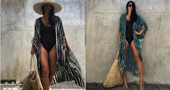 Polyester Ladies Sun Protection Resort Beach Dress Cover Up - ANIBEY