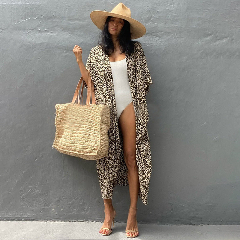Polyester Ladies Sun Protection Resort Beach Dress Cover Up - ANIBEY