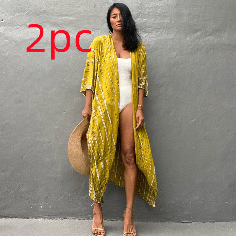 Polyester Ladies Sun Protection Resort Beach Dress Cover Up - ANIBEY