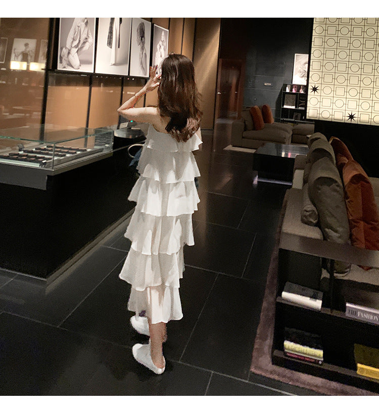 Women's Small Cake Long Suspender Dress - ANIBEY