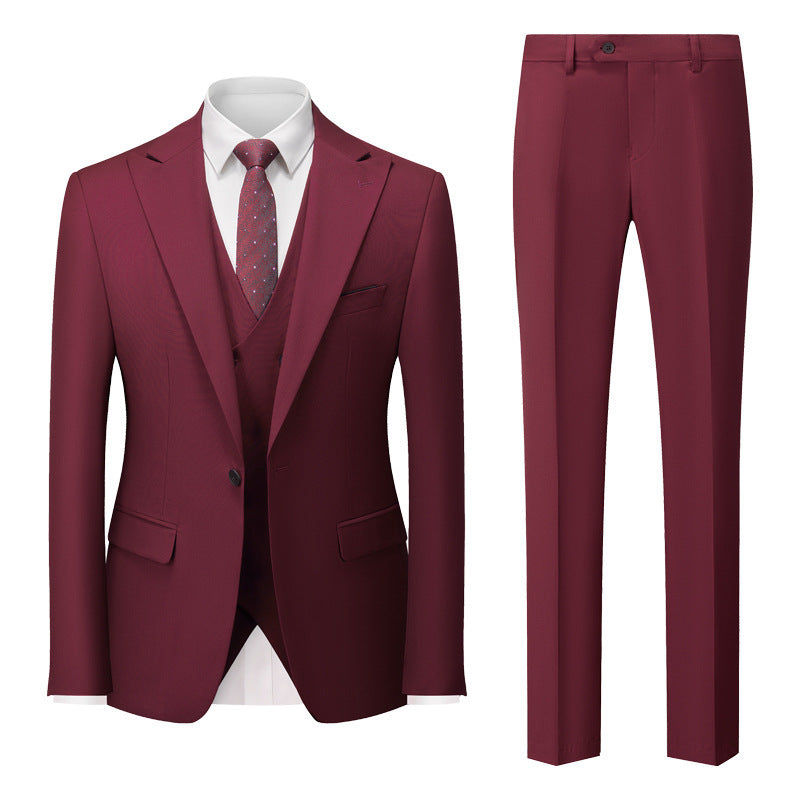 Men's Cotton Blend Business Cross-border Suit and Pant Set - ANIBEY