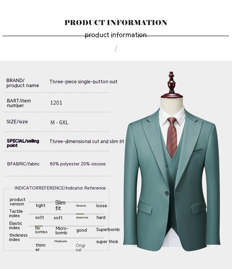 Men's Cotton Blend Business Cross-border Suit and Pant Set - ANIBEY