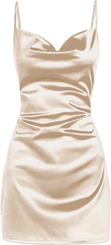 Strap Satin Backless Lace Up Dress Summer Sexy Elegant - ANIBEY