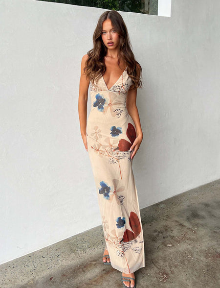 Women's V-neck Backless Fashion Butterfly Print Dress - ANIBEY