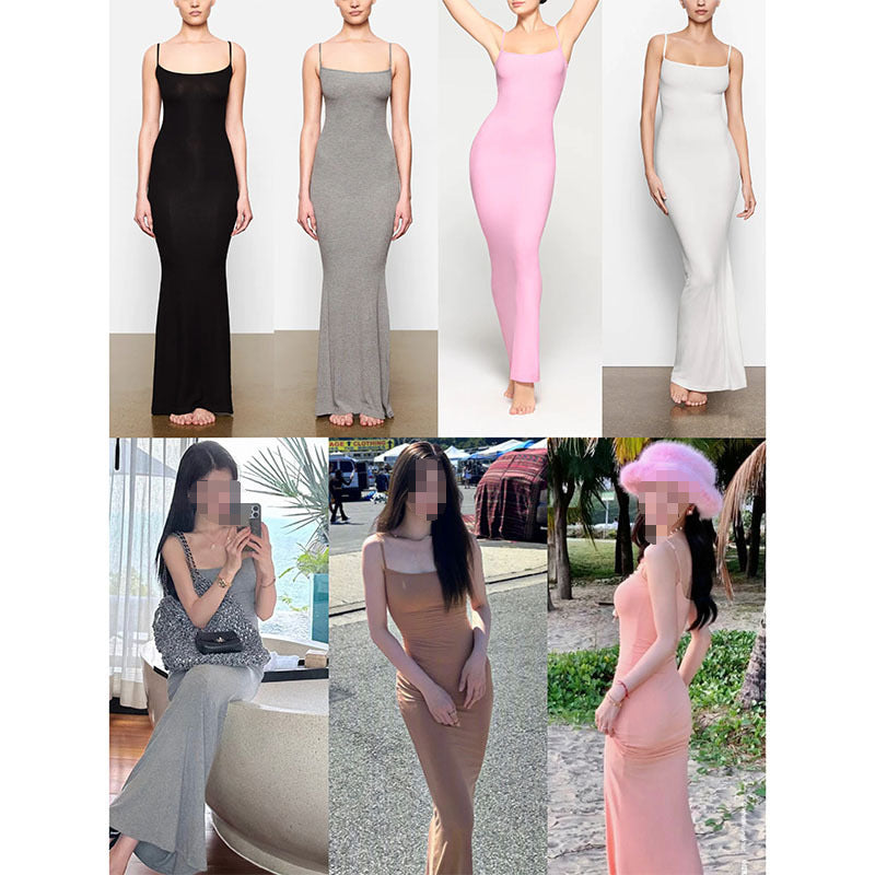Skims Suspender Long Fishtail Skirt Sexy Dress - ANIBEY