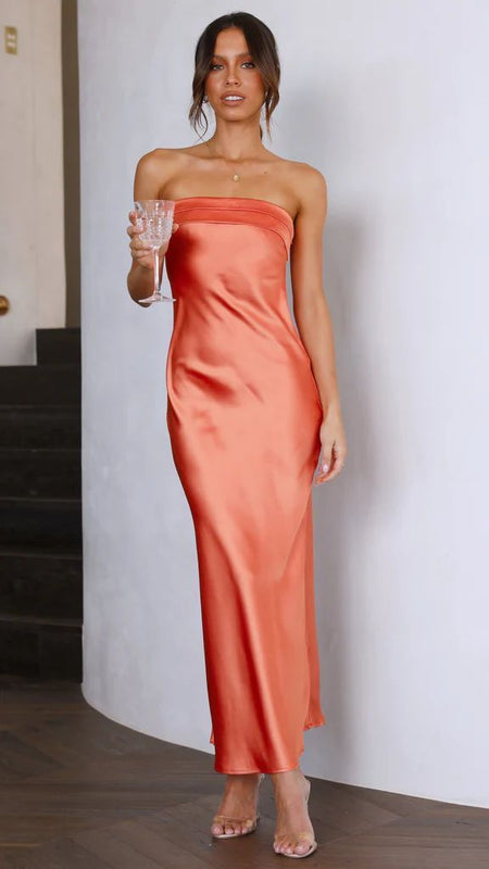 Spring And Summer New European And American Elegant Socialite Sleeveless Backless Tube Top Dress Women - ANIBEY