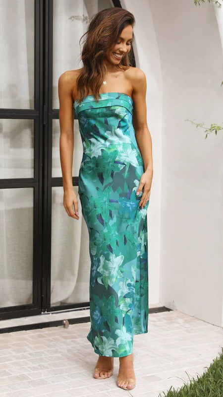 Spring And Summer New European And American Elegant Socialite Sleeveless Backless Tube Top Dress Women - ANIBEY