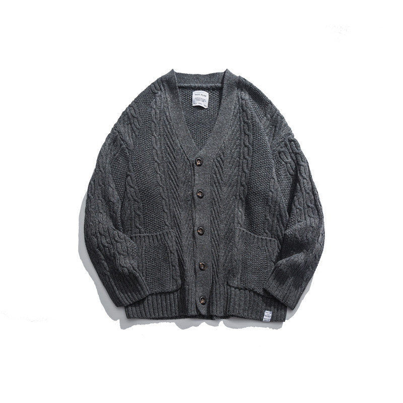 V-neck Knit Cardigan Sweater for Men - ANIBEY