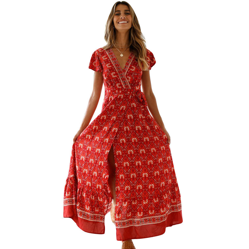 Printed Dress Sexy Dress - ANIBEY