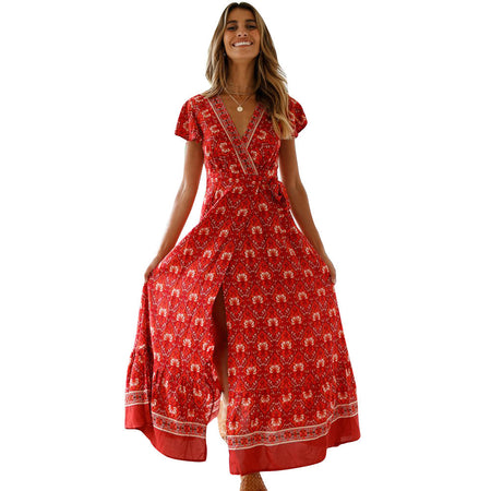 Printed Dress Sexy Dress - ANIBEY