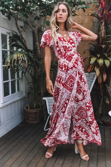 Printed Dress Sexy Dress - ANIBEY