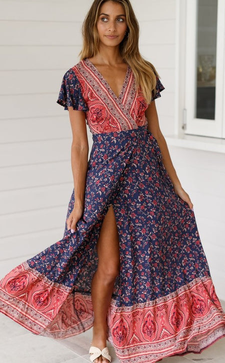 Printed Dress Sexy Dress - ANIBEY