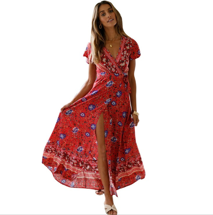 Printed Dress Sexy Dress - ANIBEY