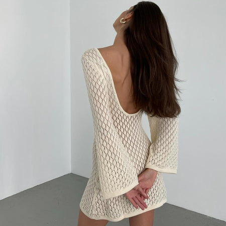 Women's Fashion Casual Solid Color Hollow Bikinumpsuit - ANIBEY