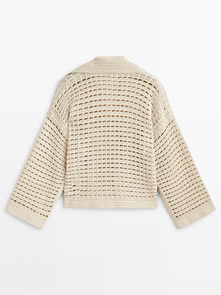 Women's Pastoral Style Knitted Crochet Summer Mesh Sweater - ANIBEY