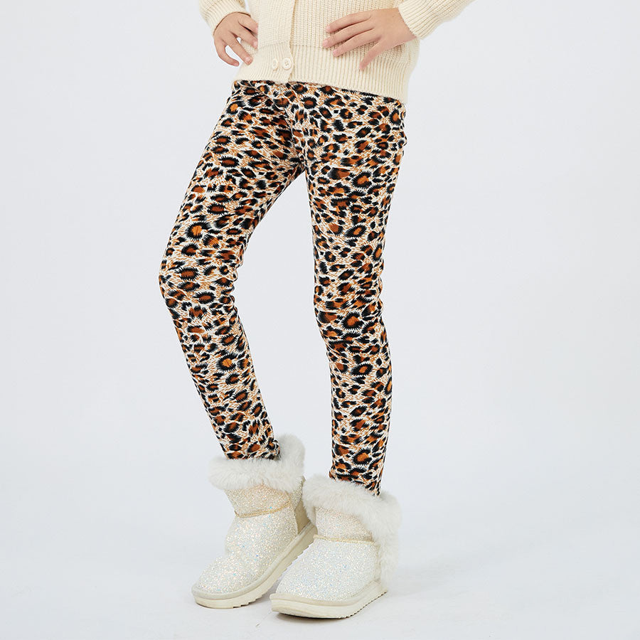 Girls' Autumn And Winter Thermal Base Medium And Large Printed Velvet - ANIBEY