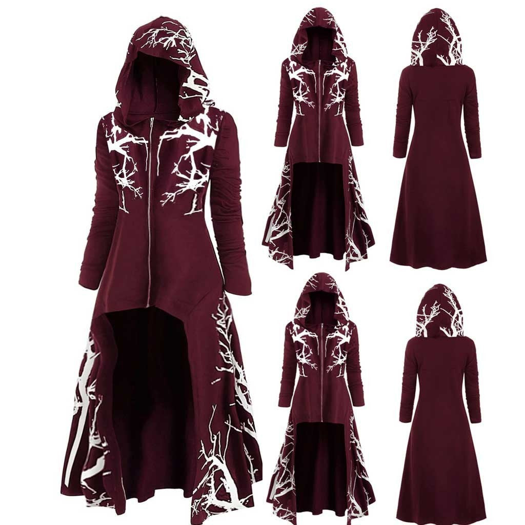 New Halloween Dress Up Cloak Irregular Printed Long-sleeved Jacket - ANIBEY