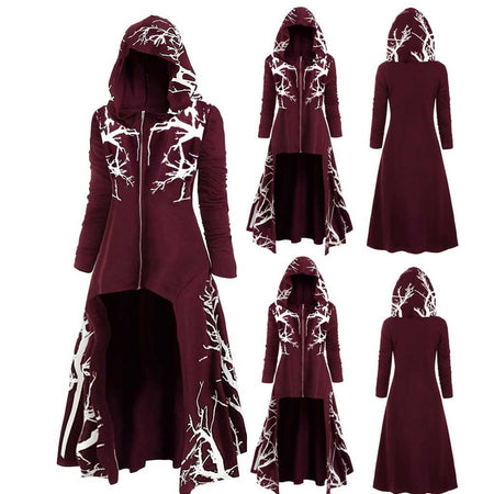 New Halloween Dress Up Cloak Irregular Printed Long-sleeved Jacket - ANIBEY